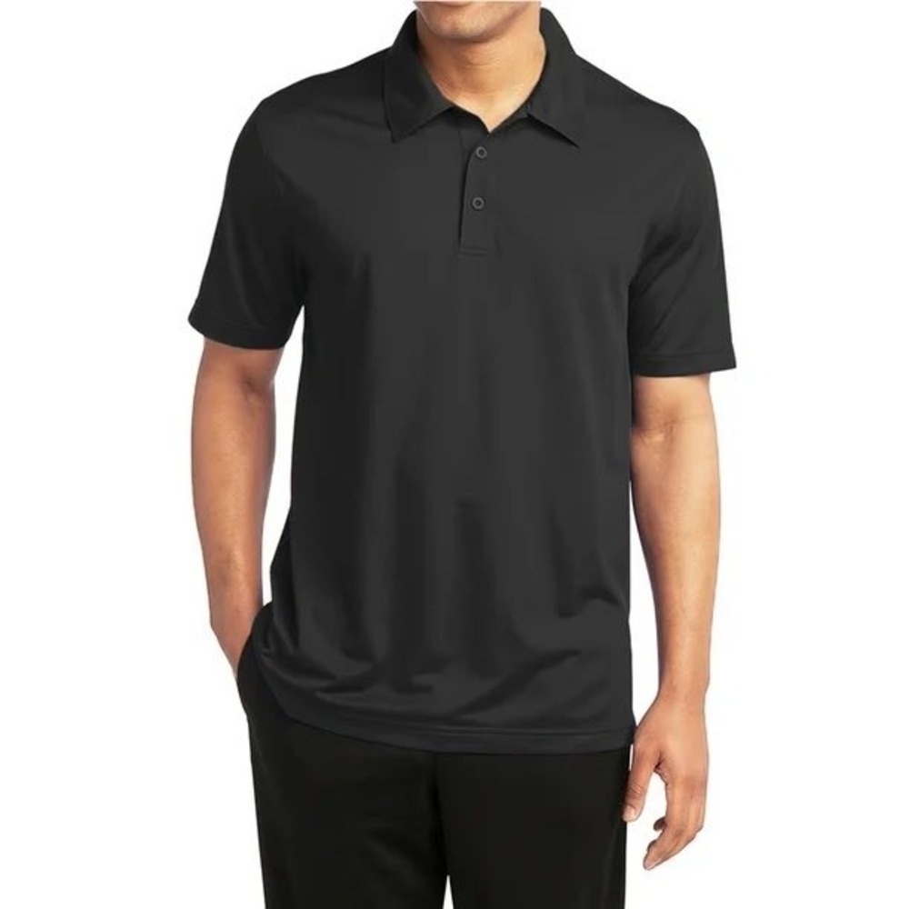 Galaxy by Harvic Mens Polo Shirt Black Short Sleeve Performance Top